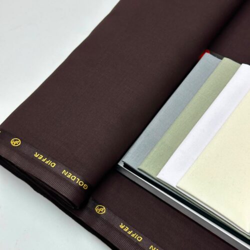 Golden Differ Chocolate Brown Luxury Suiting Fabric