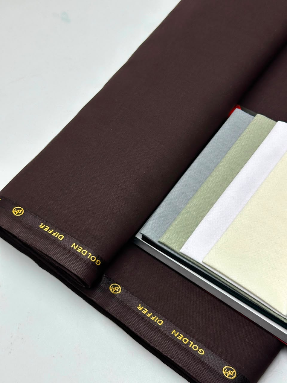Golden Differ Chocolate Brown Luxury Suiting Fabric