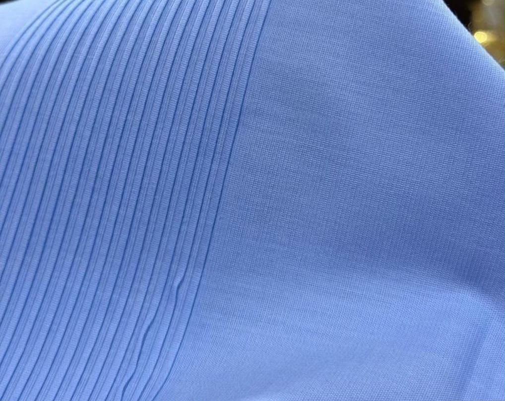 Powder Blue Vanetey Pleated Fabric