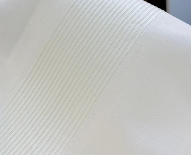Pure White Vanetey Pleated Fabric